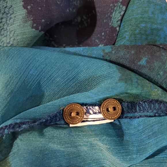 Anthropologie Fig & Flower Sheer Abstract Popover Blouse Top Plus Size 1X Artsy - Picture 9 of 11